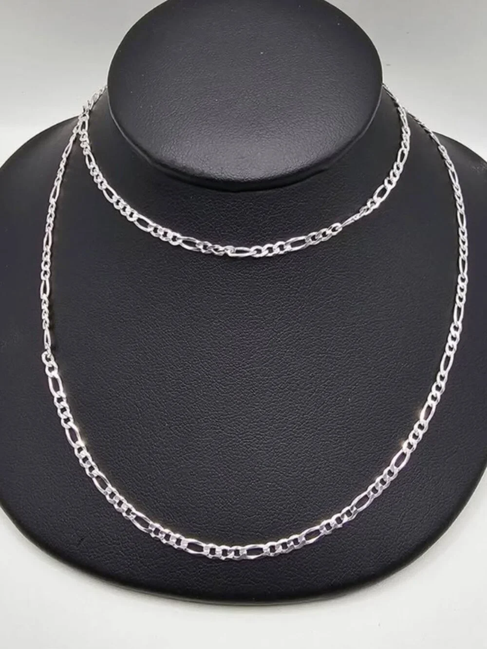 Sterling Silver 925 High Polished Figaro Chain 2.9 mm 22 inches